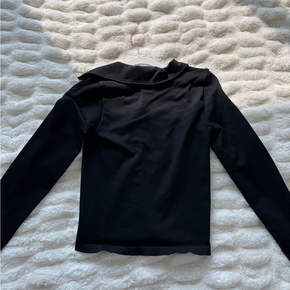 Amazon Black Ribbed Zip-Up Jacket - Picture 5 of 7